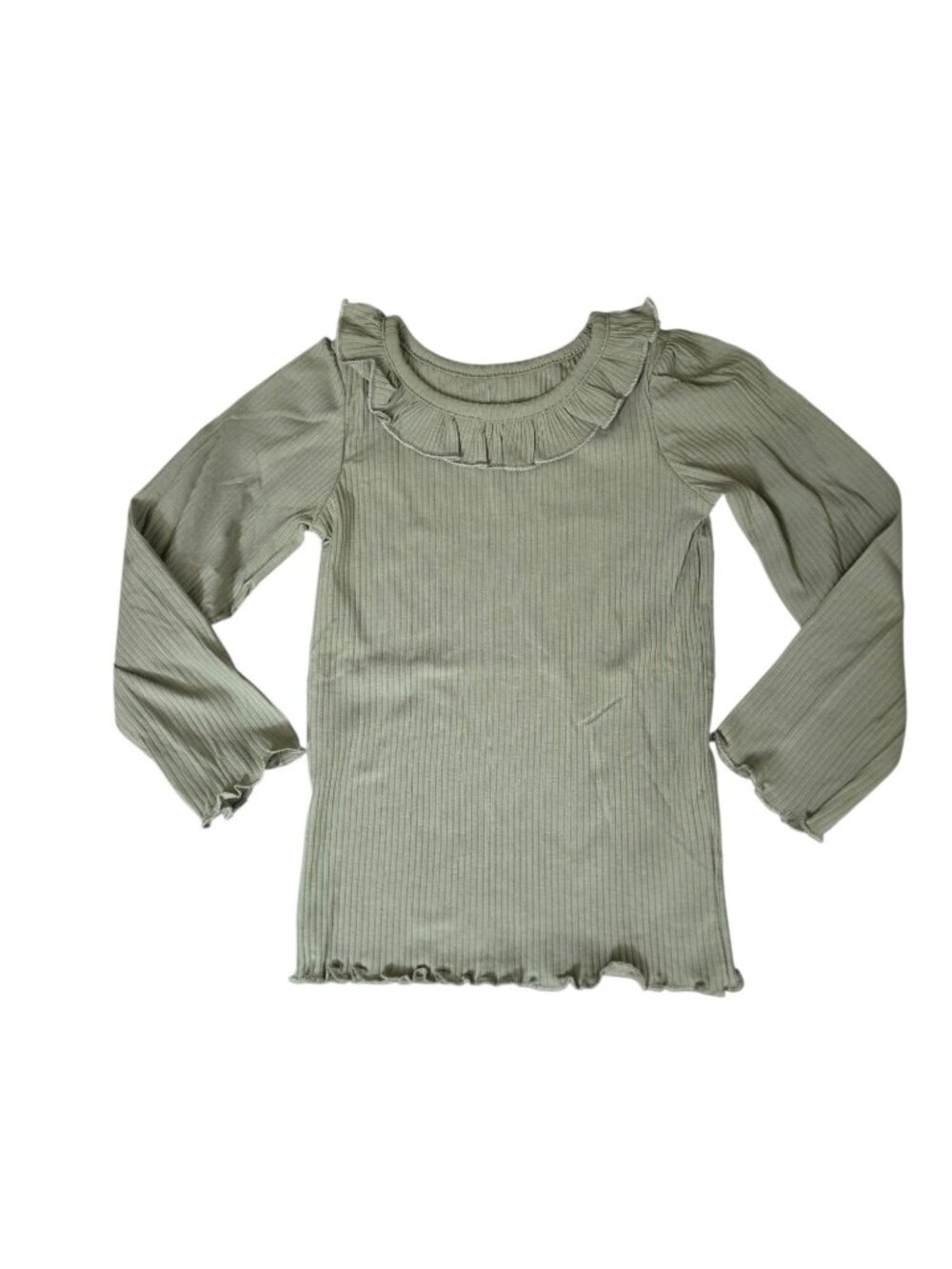 NWT Garanimals Toddler Girl Long Sleeve Rib Ruffle Neck Top Size 4T